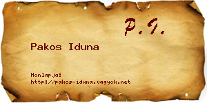 Pakos Iduna névjegykártya